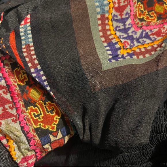 Anthropologie Tanvi Kedia Black Embroidered Bohemian A-Line Dress Size 2 - Picture 12 of 12